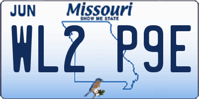 MO license plate WL2P9E