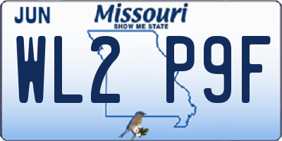 MO license plate WL2P9F
