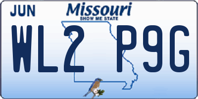 MO license plate WL2P9G