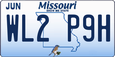 MO license plate WL2P9H