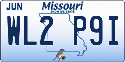MO license plate WL2P9I