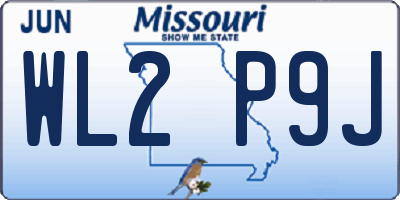 MO license plate WL2P9J