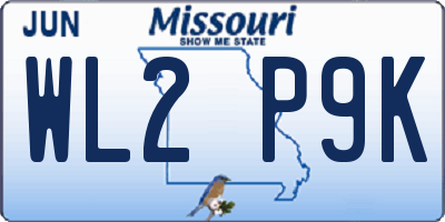 MO license plate WL2P9K