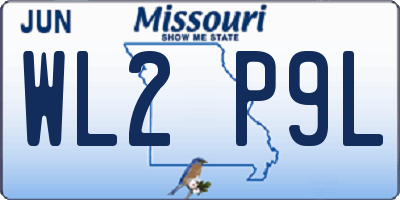 MO license plate WL2P9L