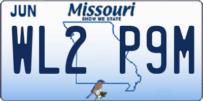 MO license plate WL2P9M