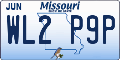 MO license plate WL2P9P