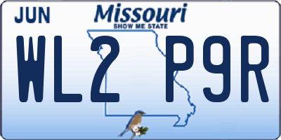 MO license plate WL2P9R