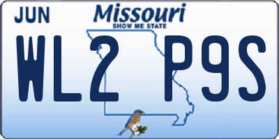 MO license plate WL2P9S