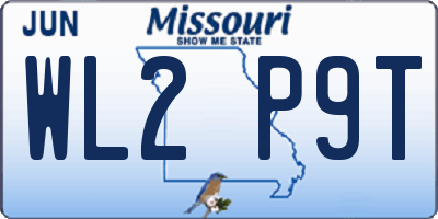 MO license plate WL2P9T