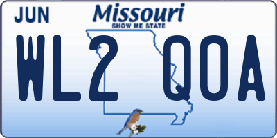 MO license plate WL2Q0A