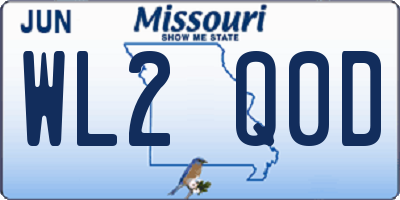 MO license plate WL2Q0D