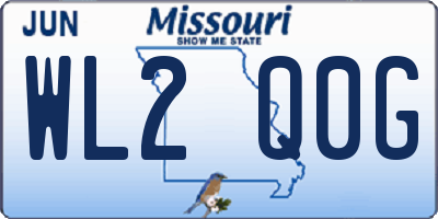 MO license plate WL2Q0G