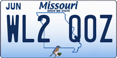 MO license plate WL2Q0Z