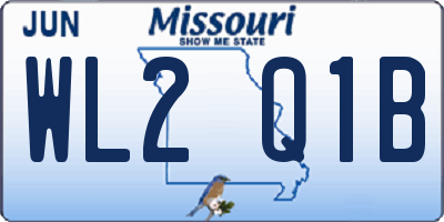 MO license plate WL2Q1B