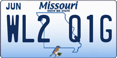 MO license plate WL2Q1G