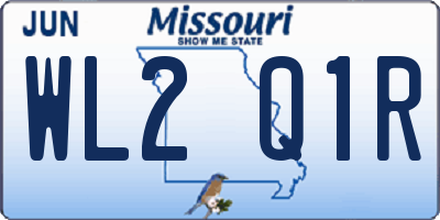 MO license plate WL2Q1R