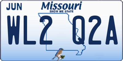 MO license plate WL2Q2A