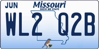 MO license plate WL2Q2B