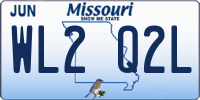 MO license plate WL2Q2L