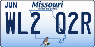 MO license plate WL2Q2R