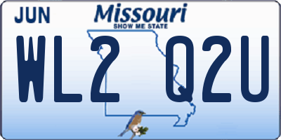 MO license plate WL2Q2U