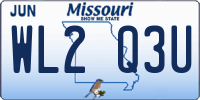 MO license plate WL2Q3U