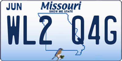 MO license plate WL2Q4G