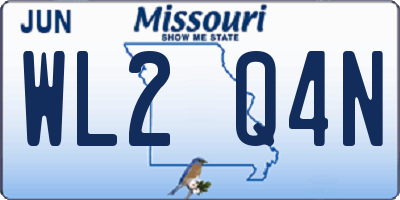 MO license plate WL2Q4N