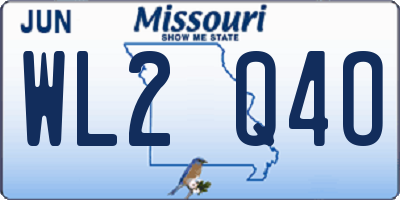 MO license plate WL2Q4O