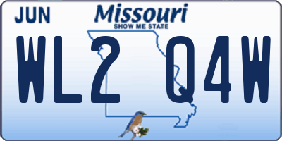 MO license plate WL2Q4W
