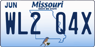 MO license plate WL2Q4X