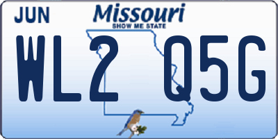 MO license plate WL2Q5G