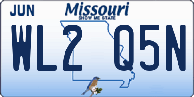 MO license plate WL2Q5N