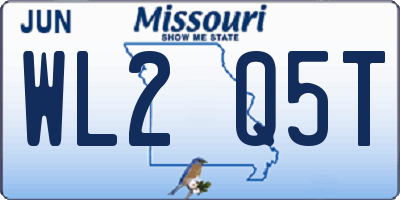 MO license plate WL2Q5T