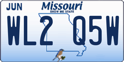 MO license plate WL2Q5W