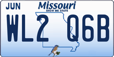 MO license plate WL2Q6B
