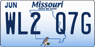 MO license plate WL2Q7G