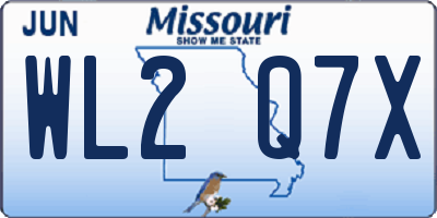 MO license plate WL2Q7X