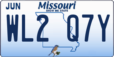MO license plate WL2Q7Y