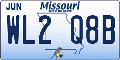 MO license plate WL2Q8B