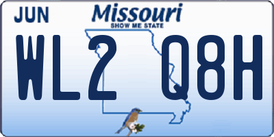 MO license plate WL2Q8H