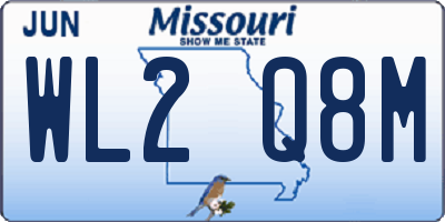 MO license plate WL2Q8M