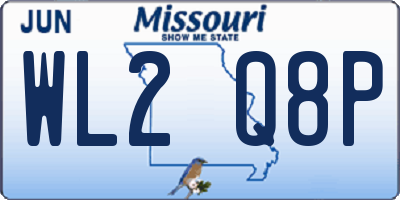 MO license plate WL2Q8P