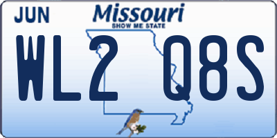 MO license plate WL2Q8S