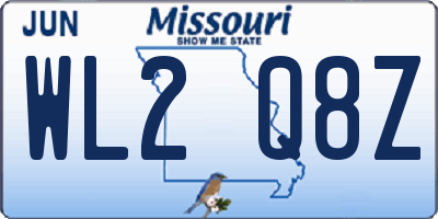 MO license plate WL2Q8Z