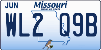 MO license plate WL2Q9B