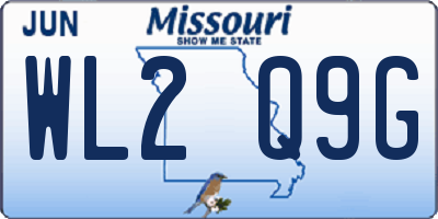MO license plate WL2Q9G
