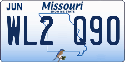 MO license plate WL2Q9O