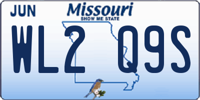 MO license plate WL2Q9S