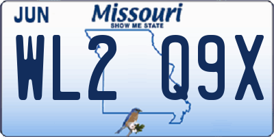 MO license plate WL2Q9X
